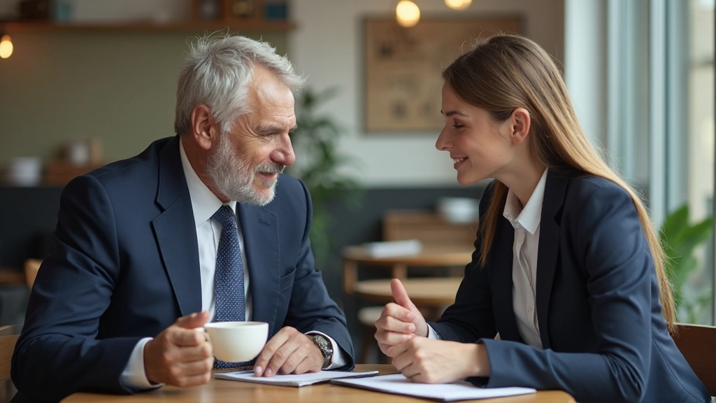 Наставник и молодой профессионал обсуждают карьерные цели